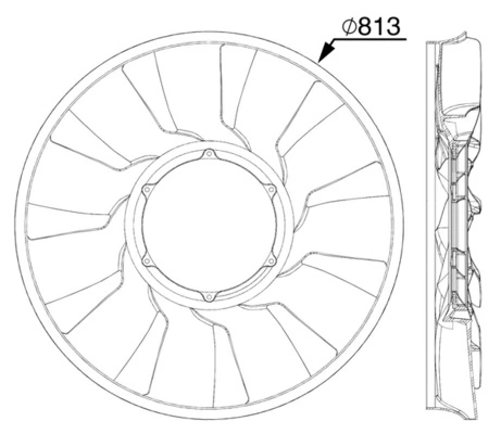 Fan Wheel, engine cooling BEHR *** PREMIUM LINE *** CFW 87 000P