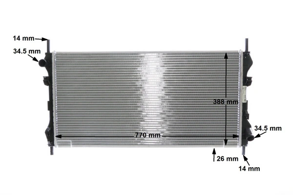 Radiator, engine cooling BEHR CR 1143 000S