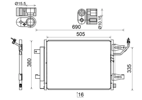 Condenser, air conditioning BEHR AC 509 000S