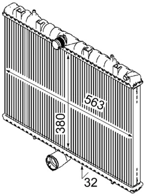 Radiator, engine cooling BEHR CR 889 000S