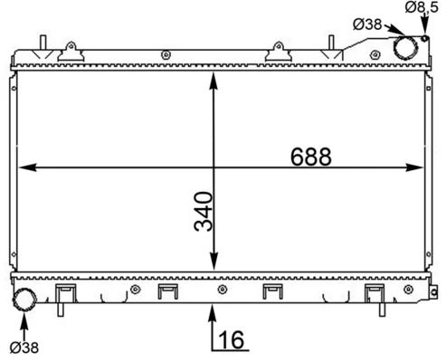 Radiator, engine cooling BEHR CR 1566 000S