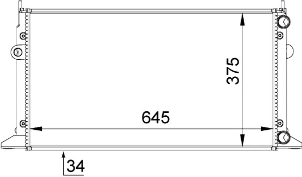 Radiator, engine cooling BEHR CR 607 000S