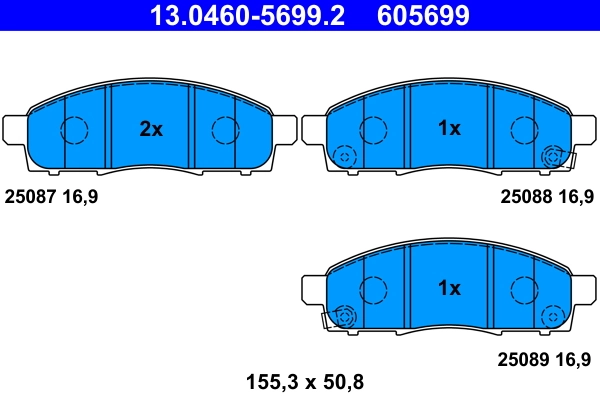 Brake Pad Set, disc brake 13.0460-5699.2