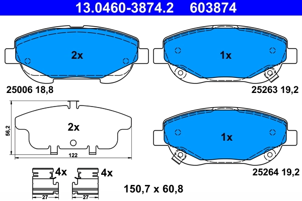 Brake Pad Set, disc brake 13.0460-3874.2