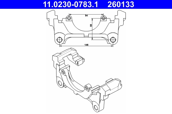 Bracket, brake caliper 11.0230-0783.1