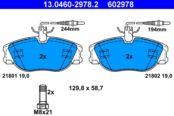 Brake Pad Set, disc brake 13.0460-2978.2