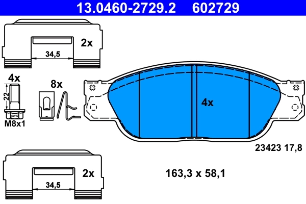 Brake Pad Set, disc brake 13.0460-2729.2