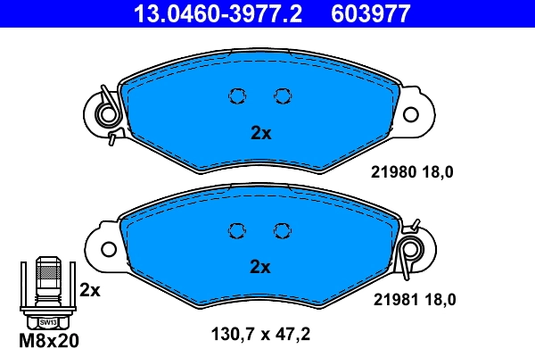 Brake Pad Set, disc brake 13.0460-3977.2
