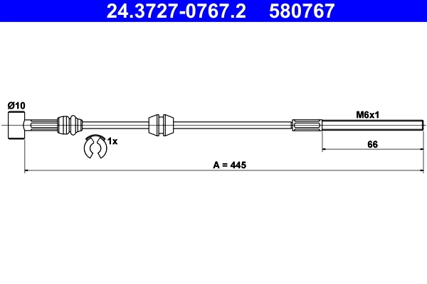 Cable Pull, parking brake 24.3727-0767.2