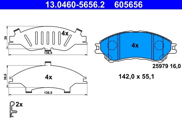 Brake Pad Set, disc brake 13.0460-5656.2