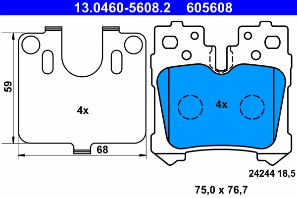 Brake Pad Set, disc brake 13.0460-5608.2