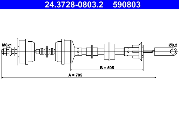 Cable Pull, clutch control 24.3728-0803.2