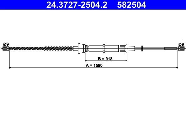 Cable Pull, parking brake 24.3727-2504.2