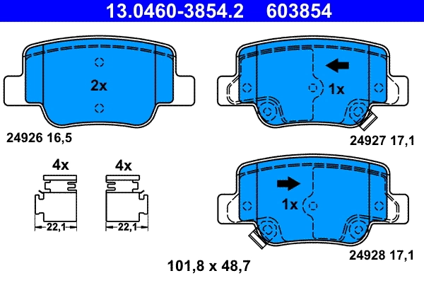 Brake Pad Set, disc brake 13.0460-3854.2