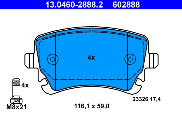 Brake Pad Set, disc brake 13.0460-2888.2