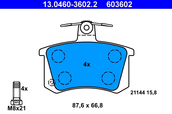 Brake Pad Set, disc brake 13.0460-3602.2