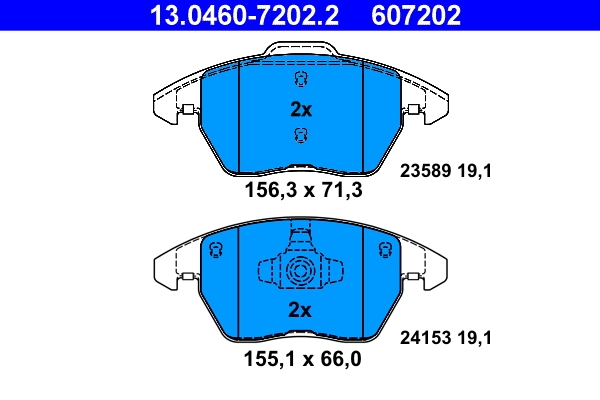 Brake Pad Set, disc brake 13.0460-7202.2