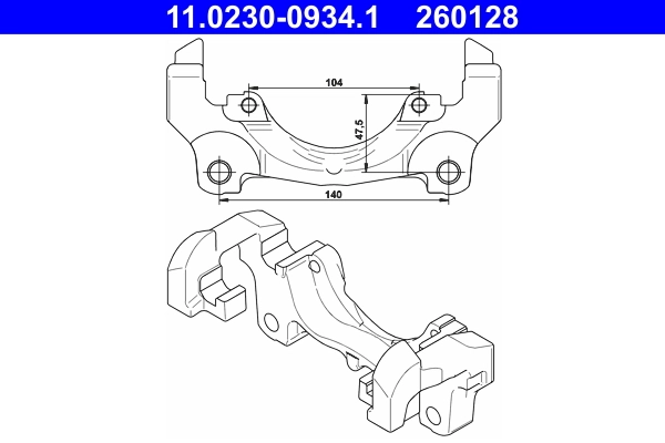 Bracket, brake caliper 11.0230-0934.1