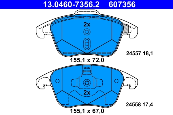 Brake Pad Set, disc brake 13.0460-7356.2