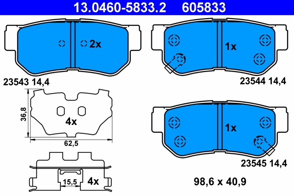 Brake Pad Set, disc brake 13.0460-5833.2