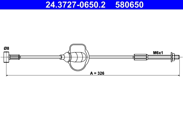 Cable Pull, parking brake 24.3727-0650.2