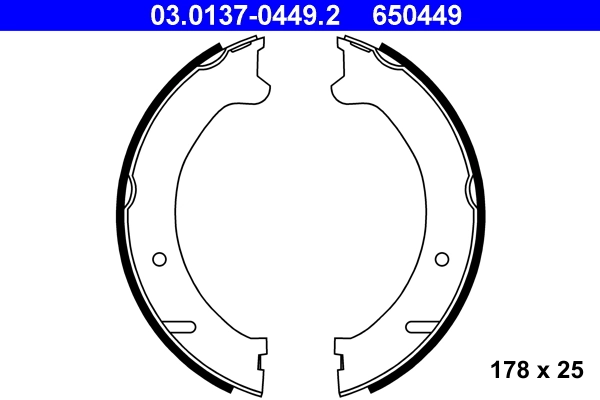 Brake Shoe Set, parking brake 03.0137-0449.2