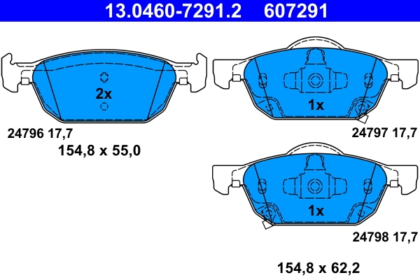 Brake Pad Set, disc brake 13.0460-7291.2