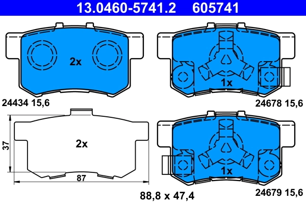 Brake Pad Set, disc brake 13.0460-5741.2