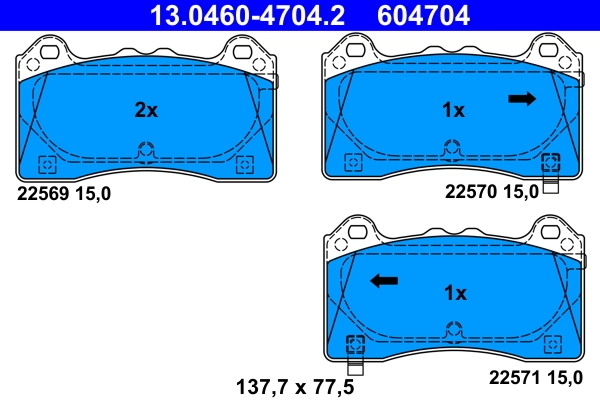 Brake Pad Set, disc brake 13.0460-4704.2