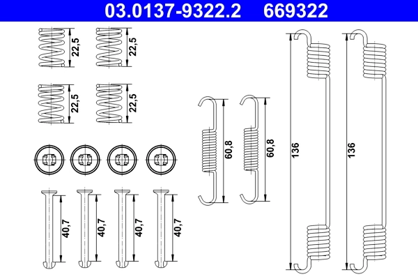 Accessory Kit, brake shoes 03.0137-9322.2