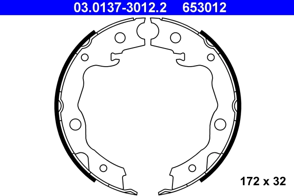 Brake Shoe Set, parking brake 03.0137-3012.2