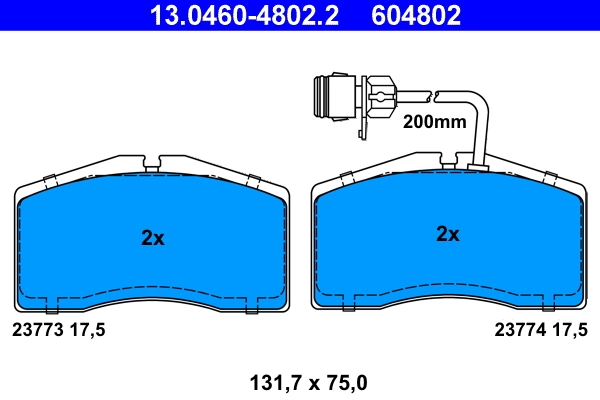 Brake Pad Set, disc brake 13.0460-4802.2