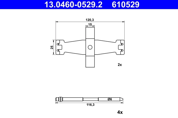 Accessory Kit, disc brake pad 13.0460-0529.2