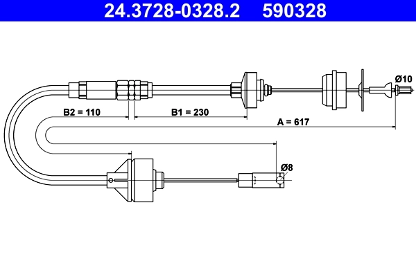 Cable Pull, clutch control 24.3728-0328.2