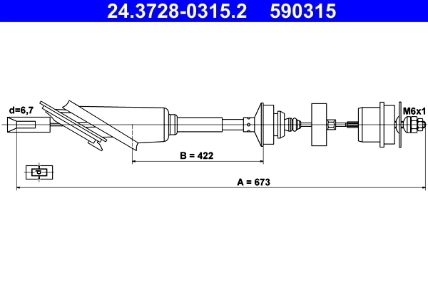 Cable Pull, clutch control 24.3728-0315.2