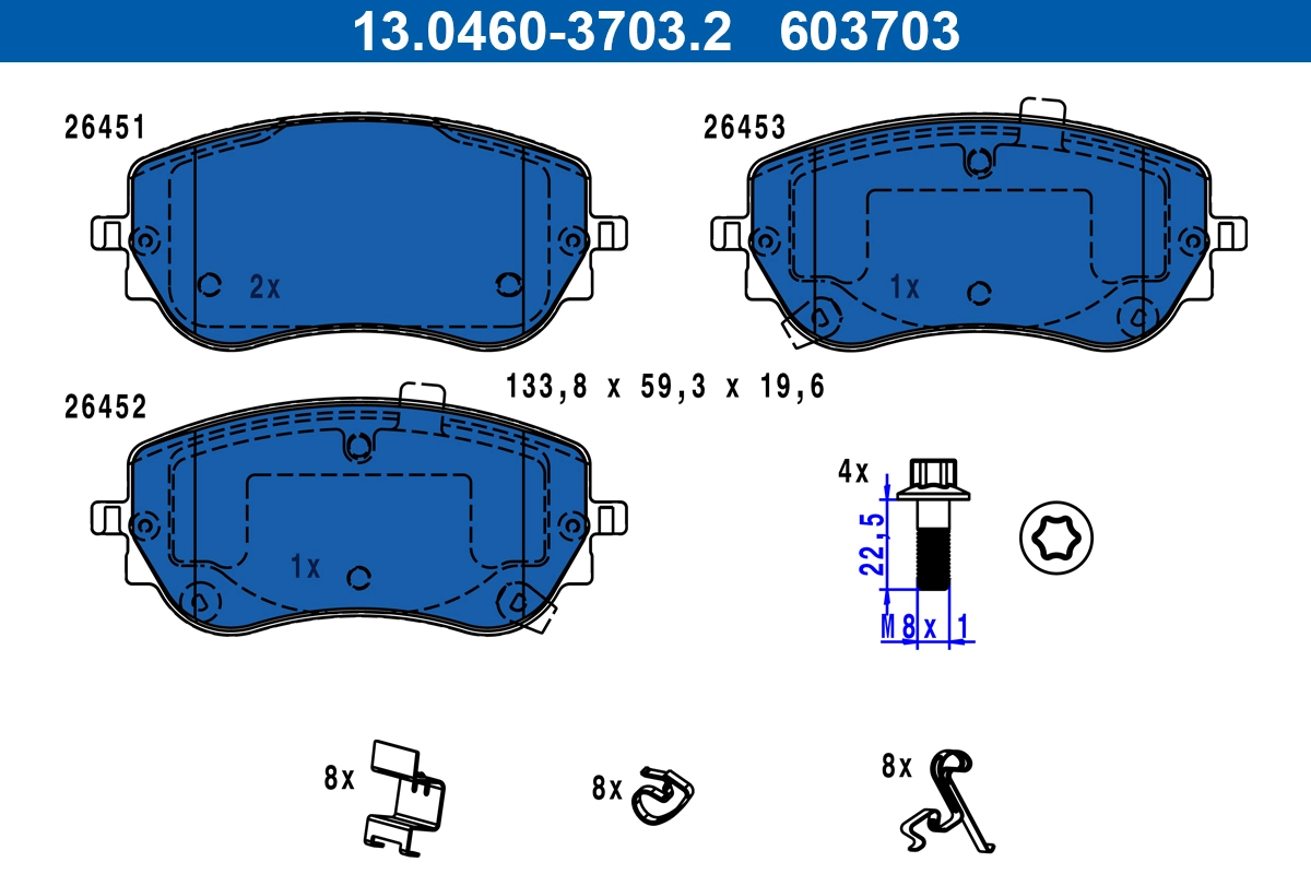 Brake Pad Set, disc brake 13.0460-3703.2