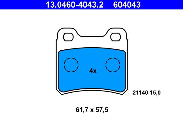 Brake Pad Set, disc brake 13.0460-4043.2