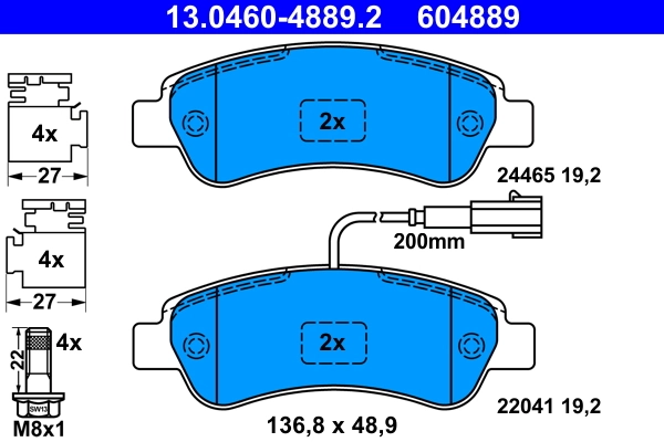 Brake Pad Set, disc brake 13.0460-4889.2