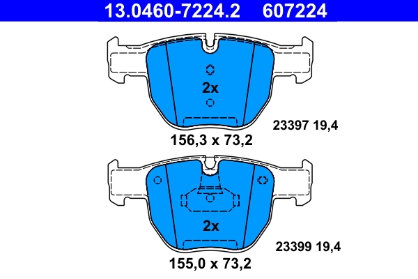 Brake Pad Set, disc brake 13.0460-7224.2