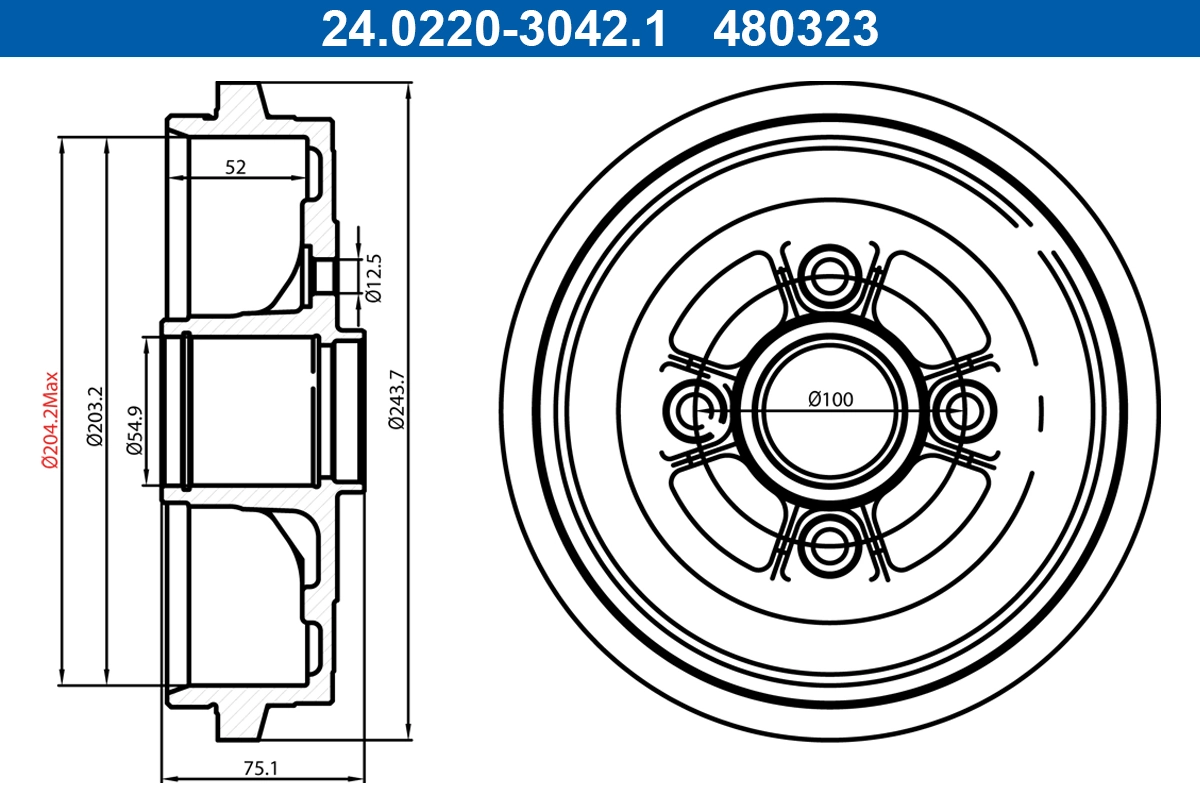 Brake Drum 24.0220-3042.1