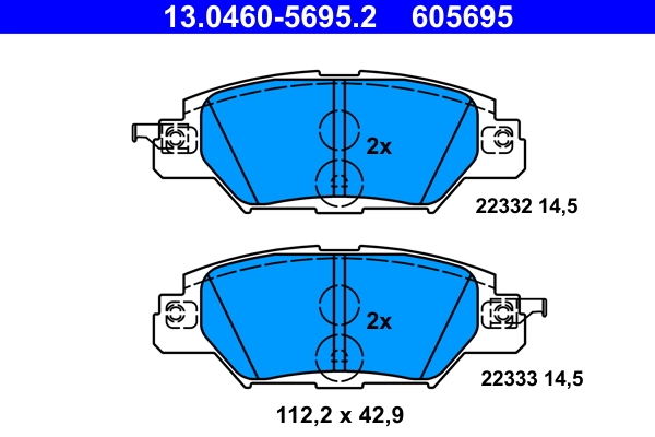 Brake Pad Set, disc brake 13.0460-5695.2