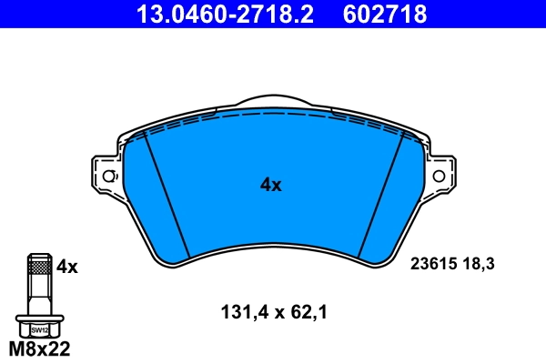 Brake Pad Set, disc brake 13.0460-2718.2