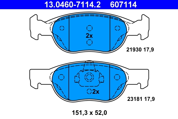 Brake Pad Set, disc brake 13.0460-7114.2