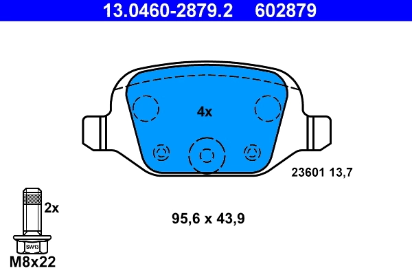 Brake Pad Set, disc brake 13.0460-2879.2