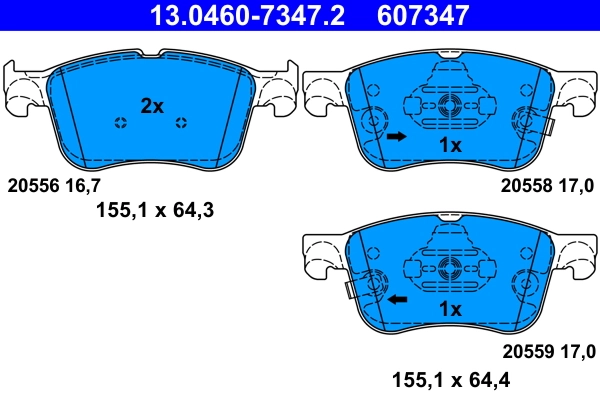 Brake Pad Set, disc brake 13.0460-7347.2