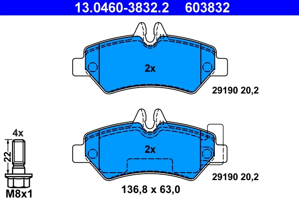 Brake Pad Set, disc brake 13.0460-3832.2