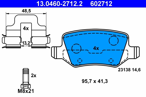 Brake Pad Set, disc brake 13.0460-2712.2