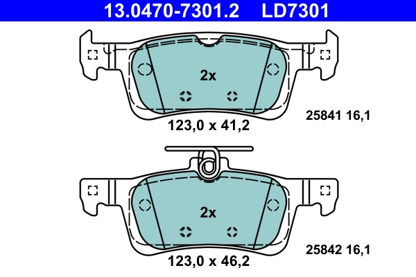 Brake Pad Set, disc brake ATE Ceramic 13.0470-7301.2