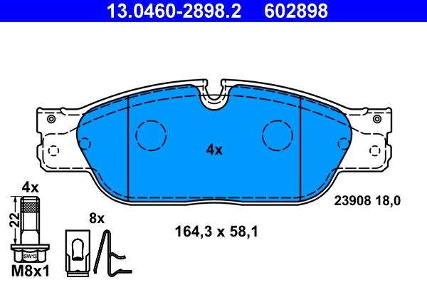 Brake Pad Set, disc brake 13.0460-2898.2