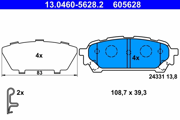 Brake Pad Set, disc brake 13.0460-5628.2